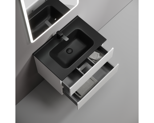 Тумба под раковину подвесная Sancos Snob R 69х44х50, с доводчиками, Bianco, SNR70W