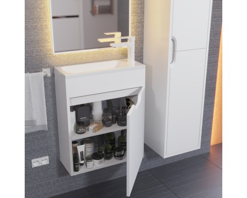 Тумба под раковину подвесная Uperwood Modul 50х21х60 см, белая матовая