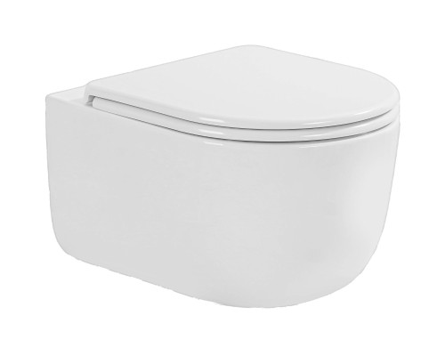 Безободковый подвесной унитаз Charus Elmo Tornado EWC700-129W сиденьем микролифт