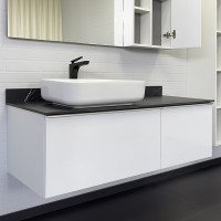 Тумба с раковиной Comforty Милан-120 белая со столешницей