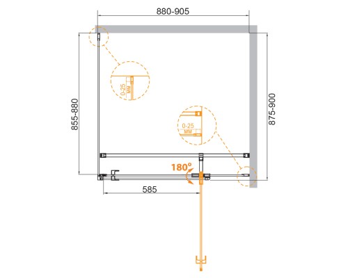 Душевой уголок Cezares VALVOLA-A-1-90-C-Cr