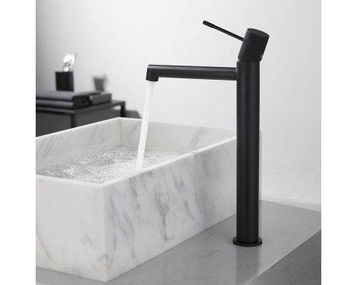 Смеситель для накладной раковины Vincea Desire VBF-1D2MB однорычажный черный