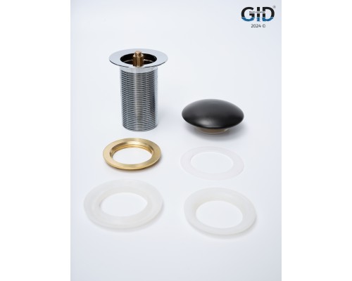 Черный матовый керамический донный клапан Gid BLm100 74402k