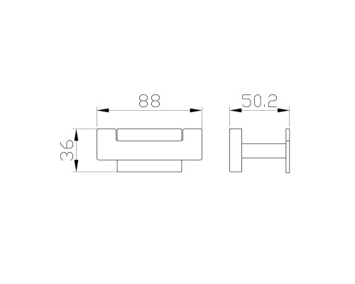Двойной крючок для ванной Wonzon&Woghand, Хром