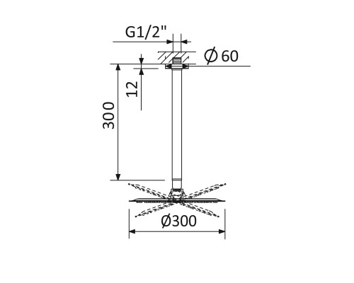 Верхний душ Cezares Czr CZR-B-TDDR-30/30-01 Хром