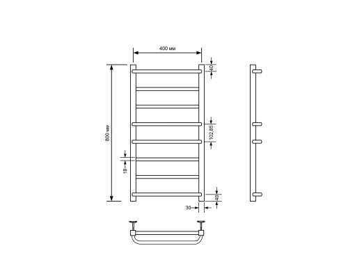 Полотенцесушитель водяной Comfysan Puro-K W-8 80/40, хром