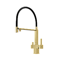 Смеситель для кухни SANCOS Moro SC4006BG с подключением фильтра для воды, браш золото