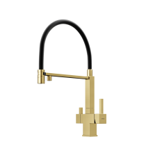 Смеситель для кухни SANCOS Moro SC4006BG с подключением фильтра для воды, браш золото