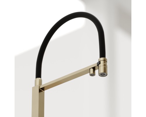 Смеситель для кухни SANCOS Moro SC4006BG с подключением фильтра для воды, браш золото