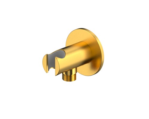 Угловой соединительный элемент с держателем лейки Whitecross Y1015GLB браш золото