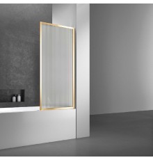 Душевая шторка на ванну Vincea VSB-41700FLG, 700x1400, золото, стекло рифленое