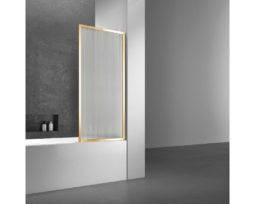 Душевая шторка на ванну Vincea VSB-41700FLG, 700x1400, золото, стекло рифленое