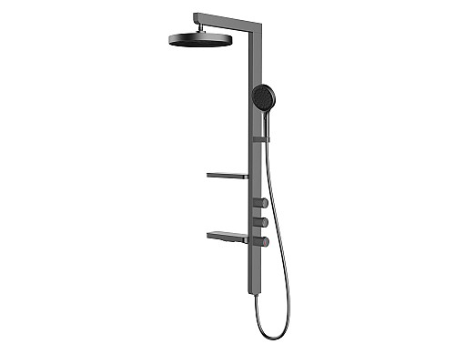 Душевая стойка Vincea Inspire VSFS-3I11GM с изливом 30см верх душ вороненая сталь Душевая стойка Vincea Inspire VSFS-3I11GM с изливом 30см верх душ вороненая сталь