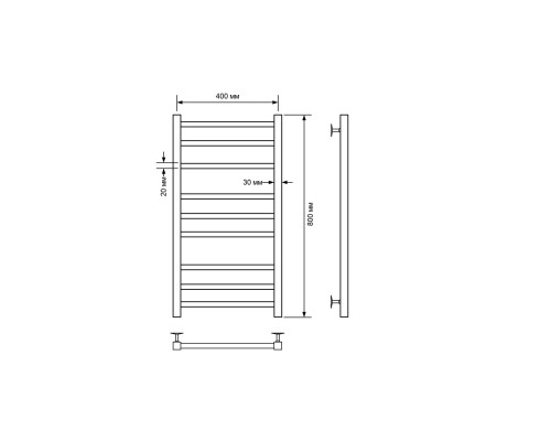 Полотенцесушитель водяной Comfysan Pioli-K W-8 80/40, черный