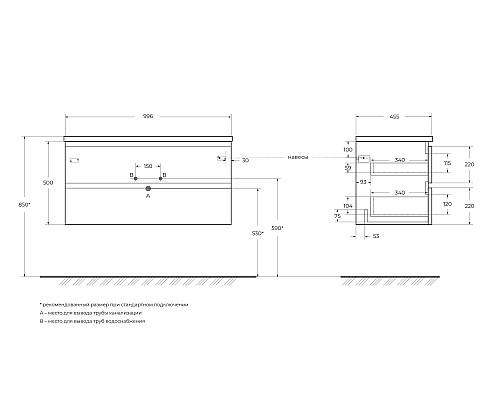 Тумба под раковину BelBagno ALBANO-1000-2C-SO-CVG подвесная Cemento Verona Grigio Тумба под раковину BelBagno ALBANO-1000-2C-SO-CVG подвесная Cemento Verona Grigio