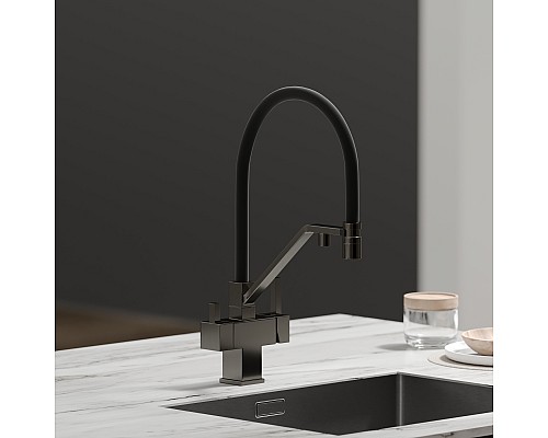 Смеситель для кухни SANCOS Loro SC4007GG с подключением фильтра для воды, вороненая сталь Смеситель для кухни SANCOS Loro SC4007GG с подключением фильтра для воды, вороненая сталь