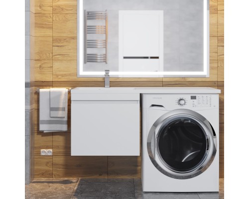 Тумба под стиральную машину подвесная Uperwood Magenta 45х50х55 см, белая, выдвижной ящик