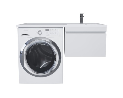 Тумба под стиральную машину подвесная Uperwood Magenta 55х50х55 см, белая, выдвижной ящик