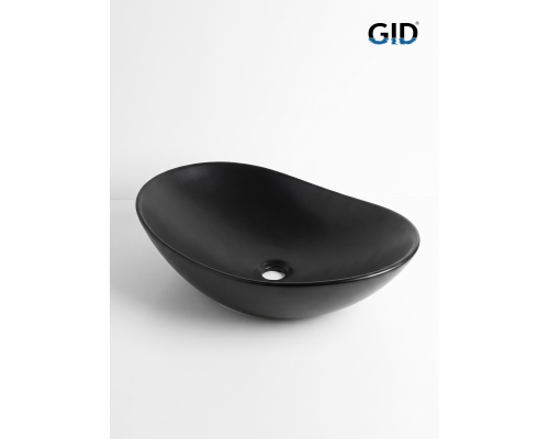 Черная матовая керамическая раковина Gid Bm9811