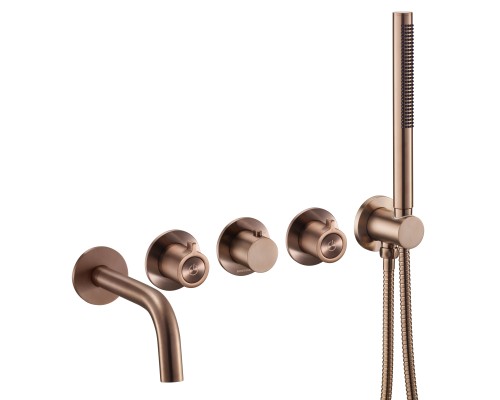 Смеситель термостатический для ванны встраиваемый Benesque Lumiere 11011506 бронза брашированная