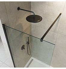 Душевая перегородка Cezares Liberta 95 LIBERTA-L-1-95-120-C-NERO профиль Черный матовый стекло прозрачное