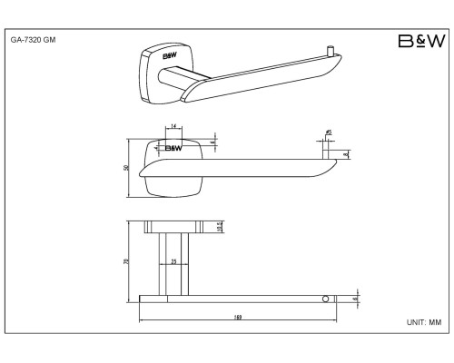 Набор аксессуаров Black&White Gravity, GA-7820GM, для ванной комнаты, gun metal