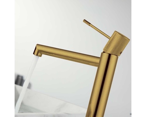 Смеситель для раковины Vincea Desire VBF-1D2BG однорычажный брашированное золото