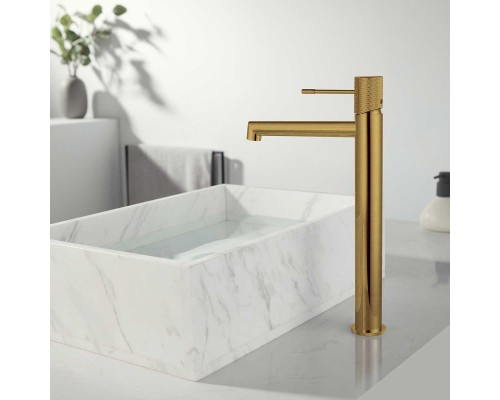 Смеситель для раковины Vincea Desire VBF-1D2BG однорычажный брашированное золото