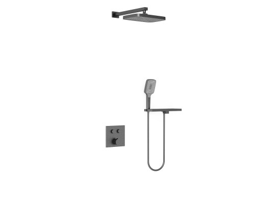 Душевой комплект Vincea VSFW-4211RGM встраиваемый 2 режима вороненая сталь