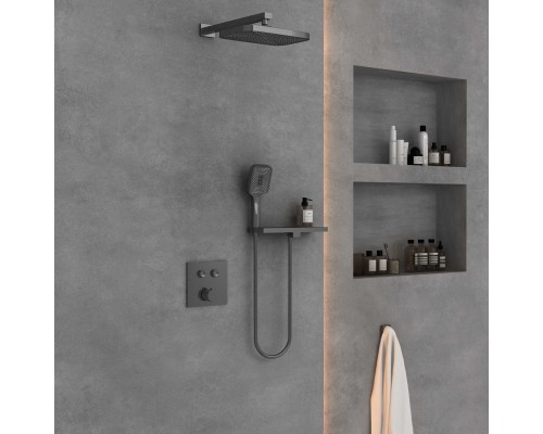 Душевой комплект Vincea VSFW-4211RGM встраиваемый 2 режима вороненая сталь