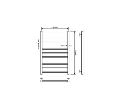 Полотенцесушитель водяной Comfysan Pioli-K W-8 80/50, хром