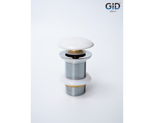 Белый керамический донный клапан Gid WH100 71101k без перелива