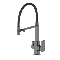 Смеситель для кухни с гибким изливом и подключением фильтра Wonzon&Woghand, Темный графит