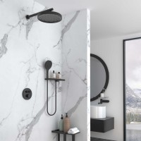 Душевой комплект Vincea Inspire VSFW-3I22MT2RMB встраиваемый, термостат, 2 режима, черный