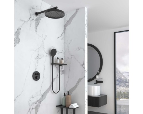 Душевой комплект Vincea Inspire VSFW-3I22MT2RMB встраиваемый, термостат, 2 режима, черный