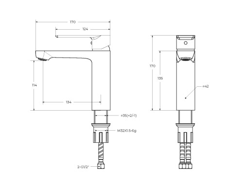 Смеситель для раковины Cezares Stylus STYLUS-LS-BORO Брашированное золото