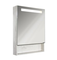 Зеркало-шкаф Comforty Никосия-60 LED-подсветка дуб белый