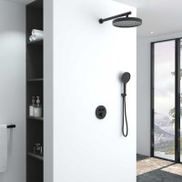 Душевой комплект Vincea Inspire VSFW-3I22MT2MB встраиваемый, термостат, 2 режима, черный