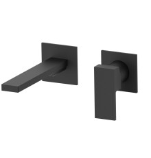 Встраиваемый в стену однорычажный смеситель для раковины AQG Bold, черный матовый