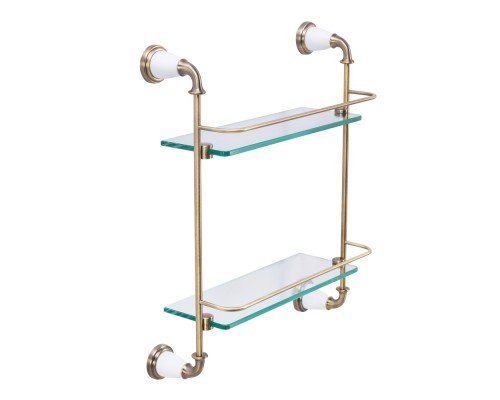 Полка стеклянная двойная подвесная ART&MAX AM-E-2611-D-Br