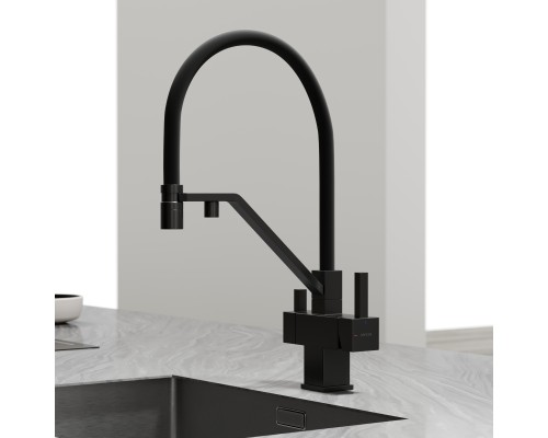 Смеситель для кухни SANCOS Loro SC4007MB с подключением фильтра для воды, матовый черный