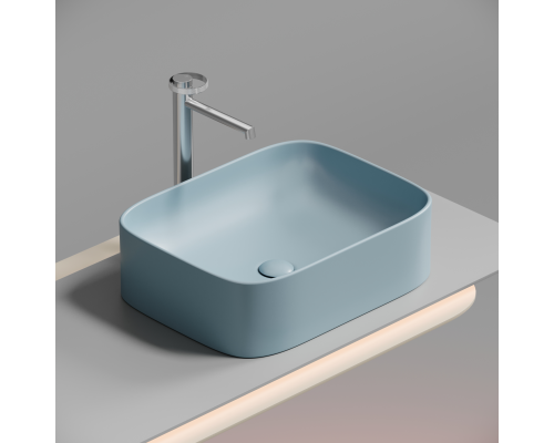 Чаша накладная прямоугольная Ceramica Nova Element 50x38 Голубой Матовый