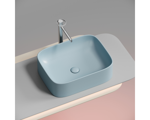 Чаша накладная прямоугольная Ceramica Nova Element 50x38 Голубой Матовый