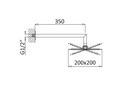 Излив для душа Cezares PORTA-TDDQ-NOP