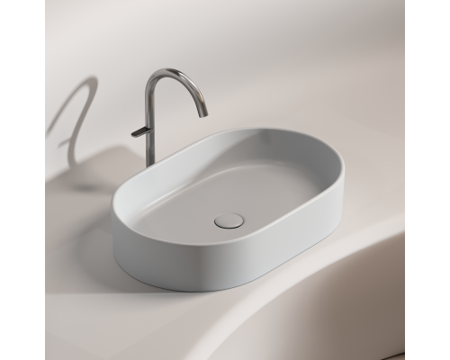 Чаша накладная овальная Ceramica Nova Element 60x38 Серый Матовый