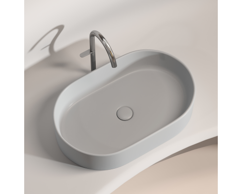 Чаша накладная овальная Ceramica Nova Element 60x38 Серый Матовый