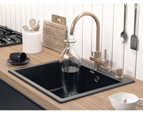 Мойка для кухни кварцевая Paulmark Kante PM106052-BL