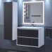 Тумба под раковину 70 см, Uperwood Next Premium, белая/графит, 2 ящика