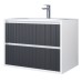 Тумба под раковину 70 см, Uperwood Next Premium, белая/графит, 2 ящика