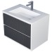Тумба под раковину 70 см, Uperwood Next Premium, белая/графит, 2 ящика
